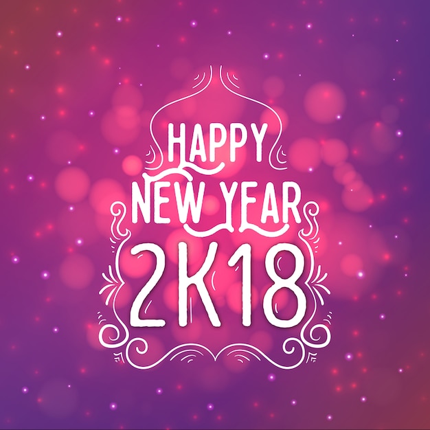 Free Vector | Happy new year 2018 background with lighting effect