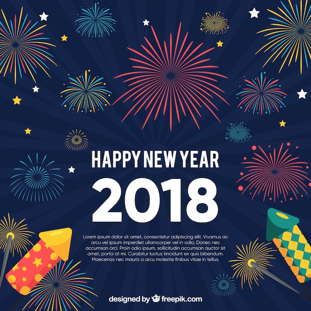 Happy new year 2018 fireworks