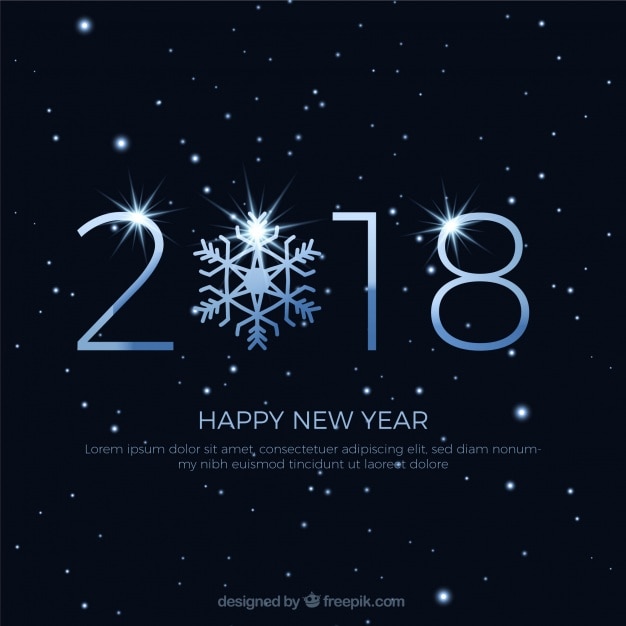 Happy new year 2018 stars background