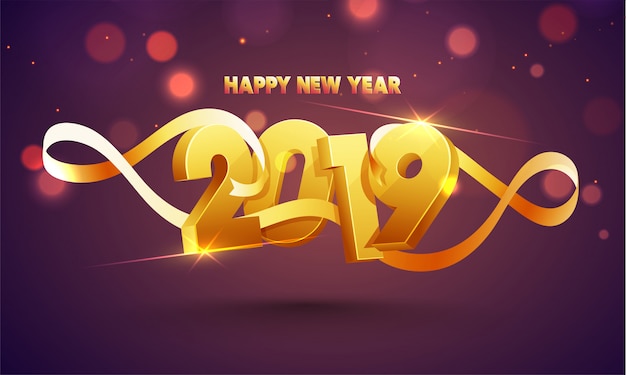 Happy New Year 2019 Background Vector Premium Download