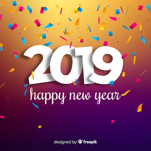 Happy New Year 19 Background Free Vector