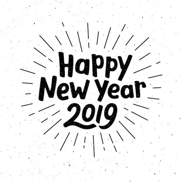 Premium Vector | Happy new year 2019 typography