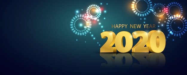 Premium Vector | Happy new year 2020 banner