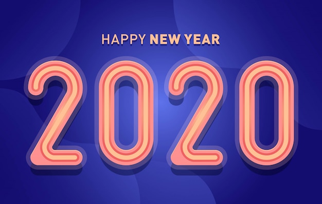 Happy new year 2020 banner | Premium Vector