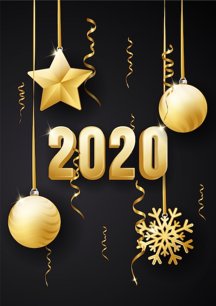 Happy new year 2020 greeting card design Vector | Premium ...