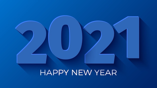 Premium Vector | Happy new year 2021 blue background.