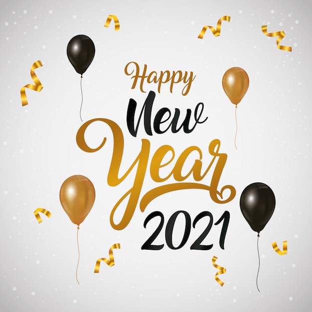 Premium Vector | Happy new year 2021 celebration poster ...