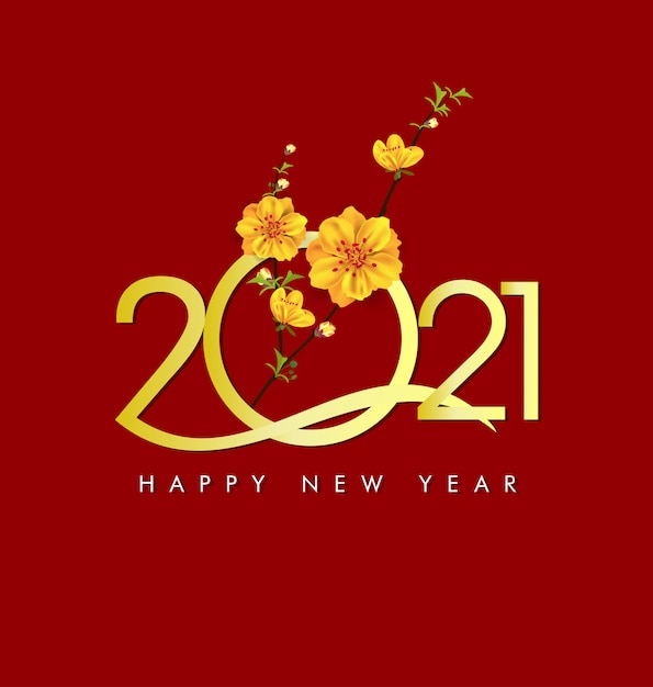 happy lunar new year 2021 vector
