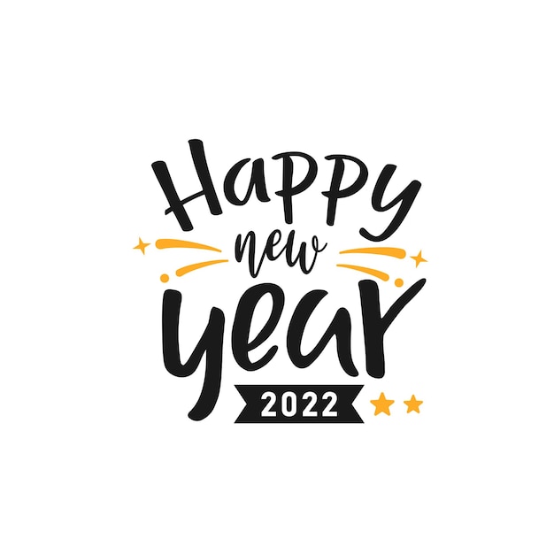 Premium Vector | Happy new year 2022 lettering