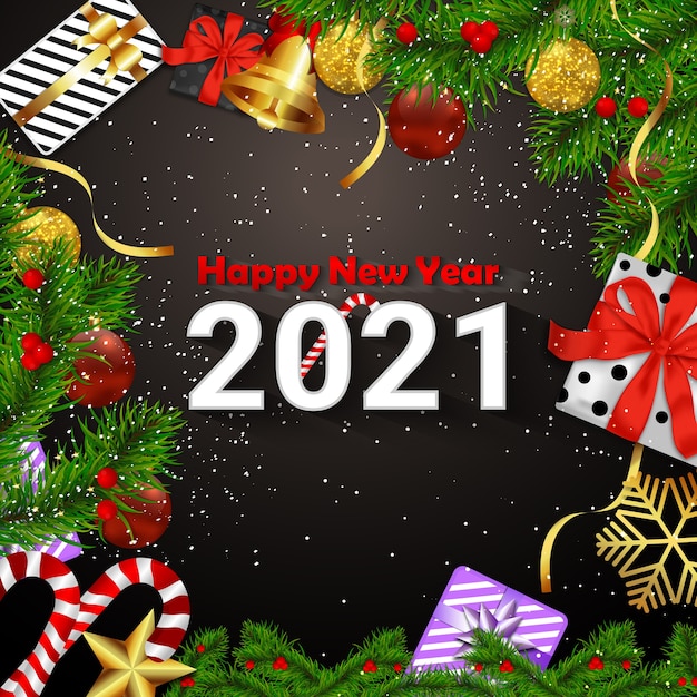 Premium Vector | Happy new year background and gift