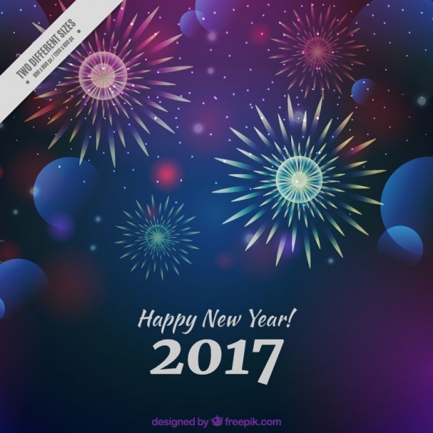 Happy new year background with decorative
fireworks