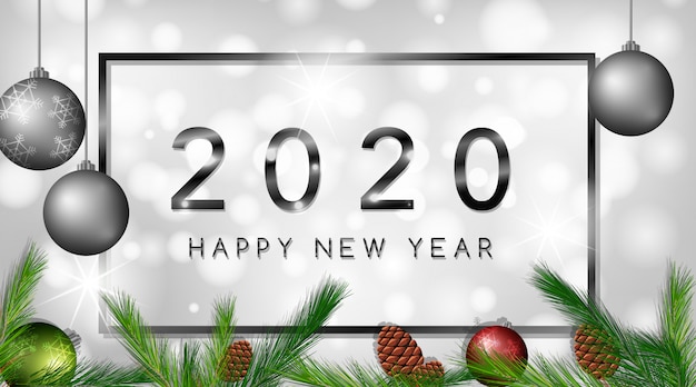 Free Vector | Happy new year banner for 2020