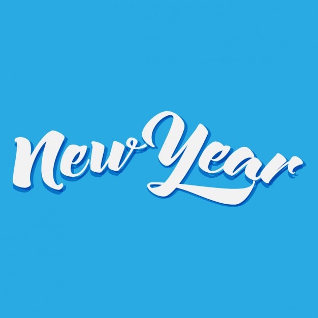 Happy new year, on a blue background Vector | Free Download