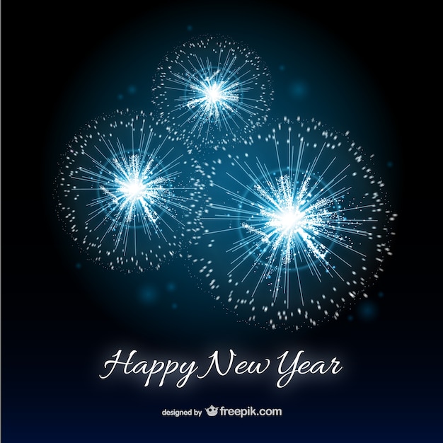 Download Free Vector | Happy new year card with fireworks