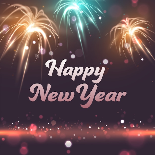 Premium Vector | Happy new year celebration fireworks background