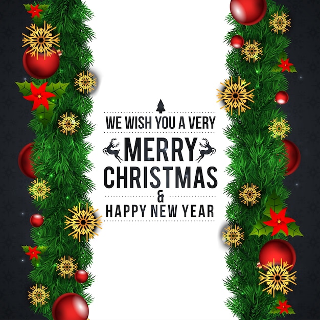 Premium Vector | Happy new year. christmas poster having christmas ...