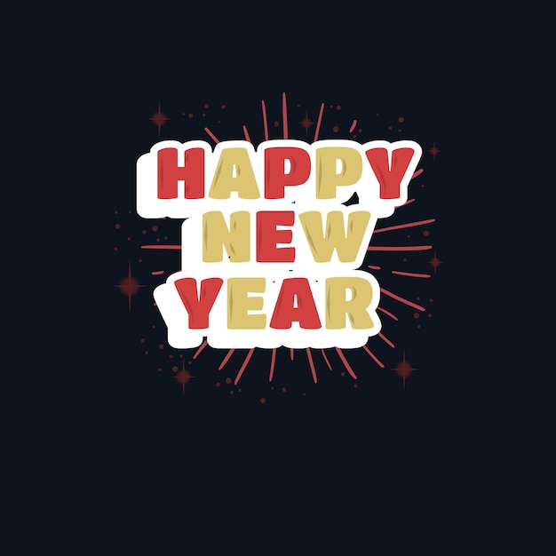 Premium Vector | Happy new year design isolated on black