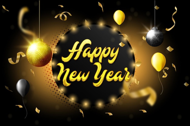 Premium Vector | Happy new year golden background