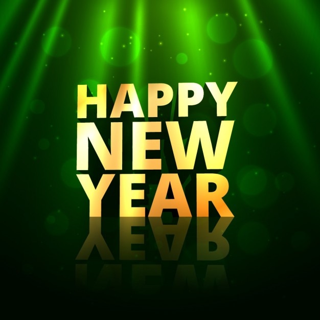 Happy new year golden text in greeting bokeh\
background