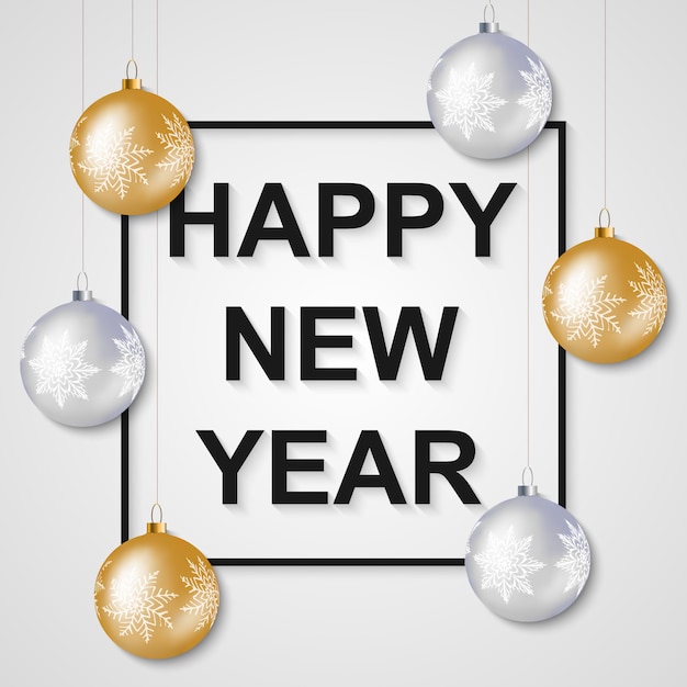 Premium Vector | Happy new year greeting card