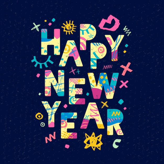 Premium Vector | Happy new year greeting design