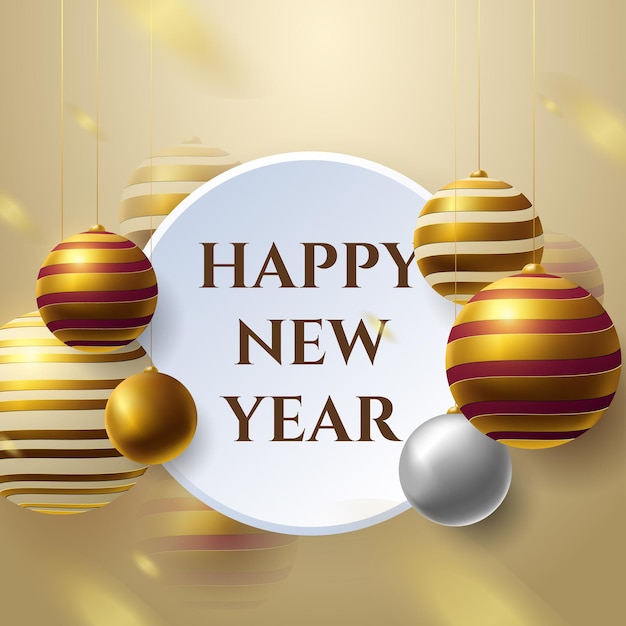 Premium Vector | Happy new year greetings card background