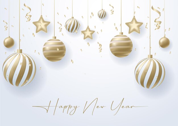 Premium Vector Happy New Year Greetings Card Background