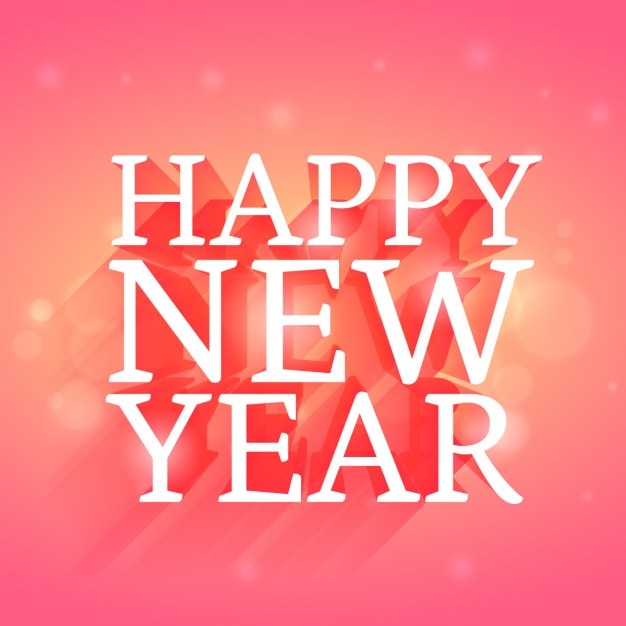 Happy new year in pink background Vector | Free Download