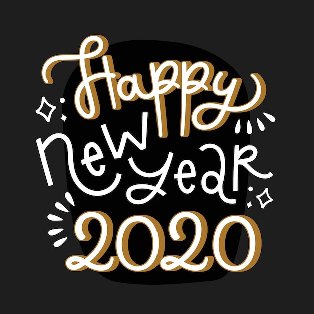 Free Vector | Happy new year lettering