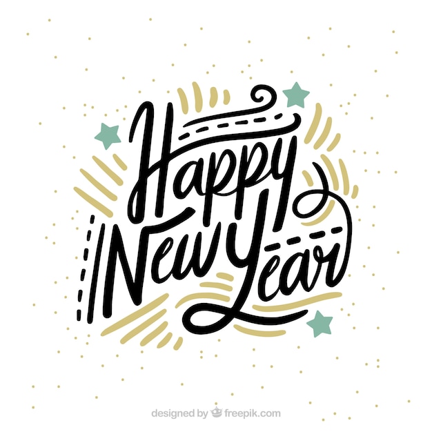 Happy New Year In Minimalistic Design Vector 