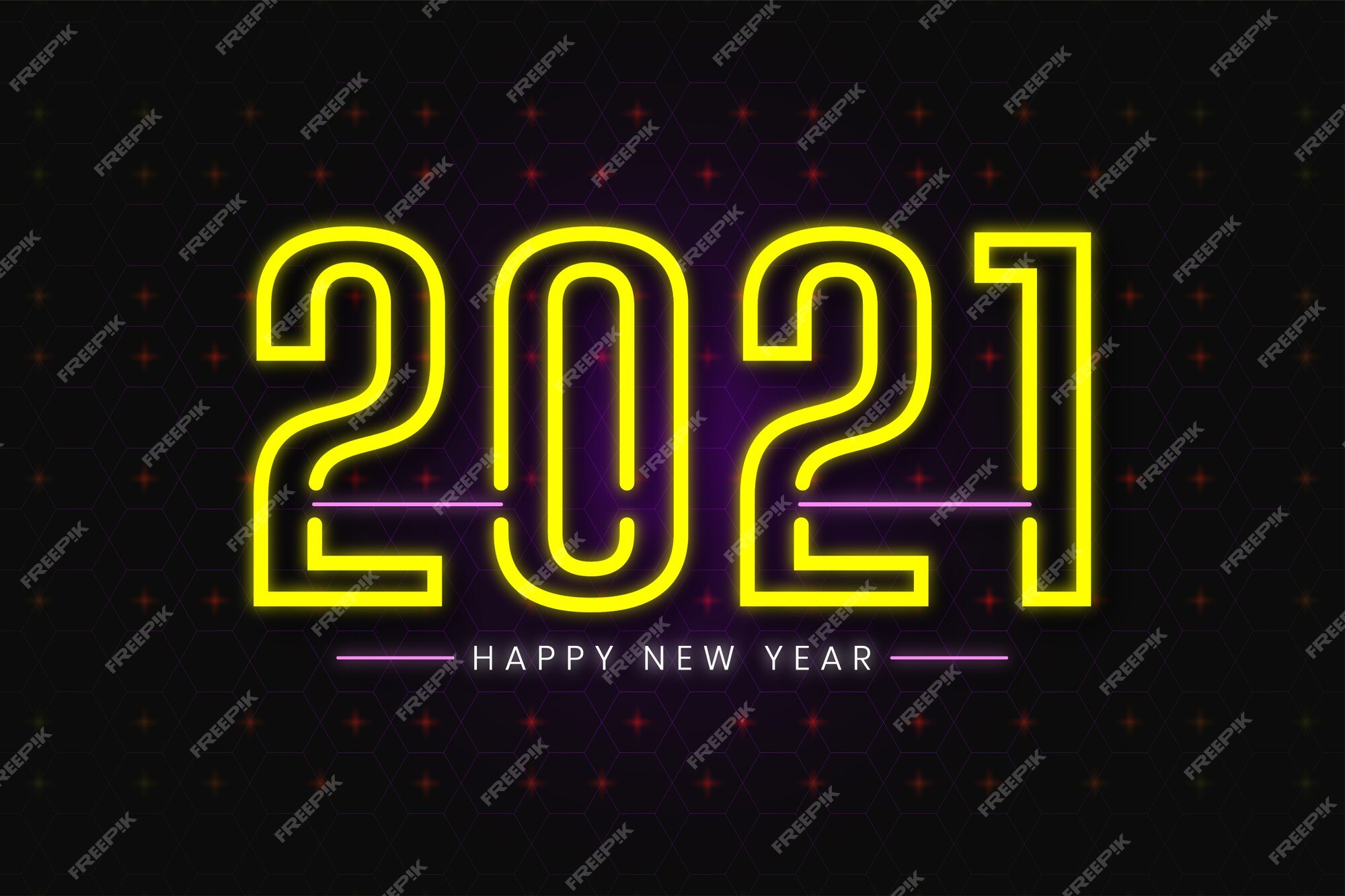 Premium Vector | Happy new year wallpaper - neon background