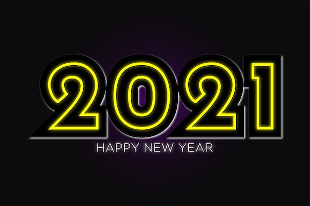 Premium Vector | Happy new year wallpaper in neon design premium vector