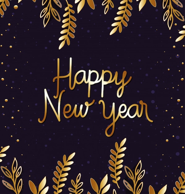 Premium Vector | Happy new year , welcome celebrate greeting card happy decorative and