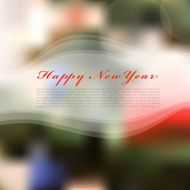 Happy new year with blurred background