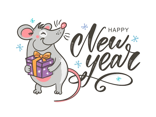 Premium Vector | Happy new year with rat