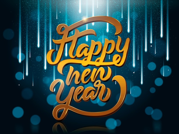 Premium Vector | Happy new year words greeting card