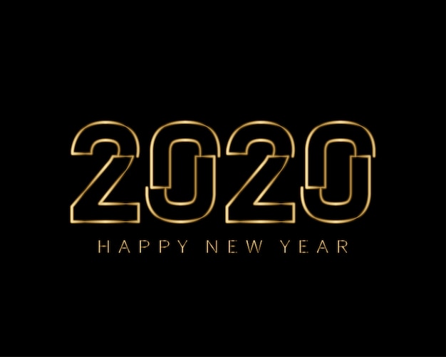 Premium Vector | Happy new years 2020 minimalistic golden glows