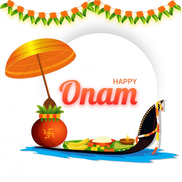 Premium Vector Happy onam banner or poster design.