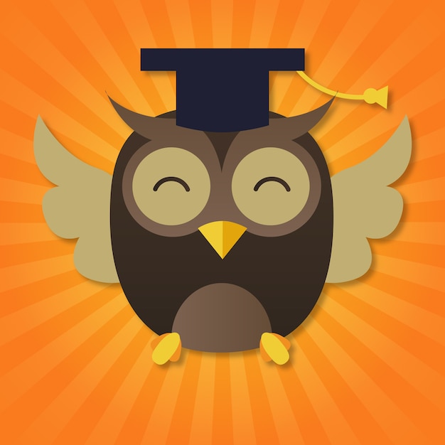 Happy owl celebrating graduation | Premium Vector