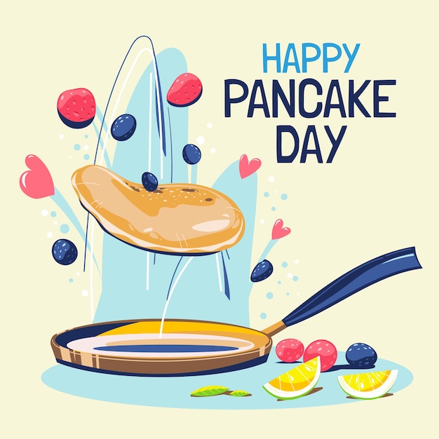 Premium Vector Happy pancake day or shrove tuesday concept with