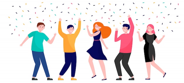 Free Vector Happy People Dancing At Party Together