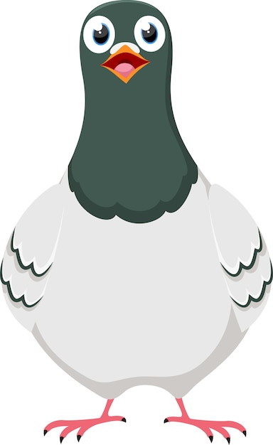 Premium Vector | Happy pigeon cartoon character