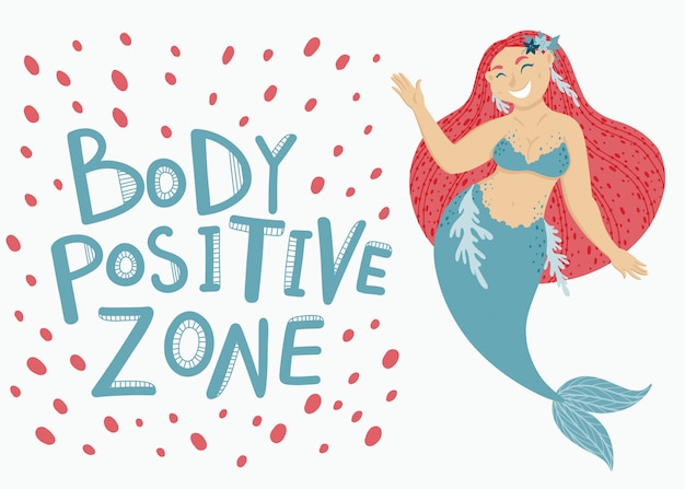 Download Happy plus size mermaid | Premium Vector