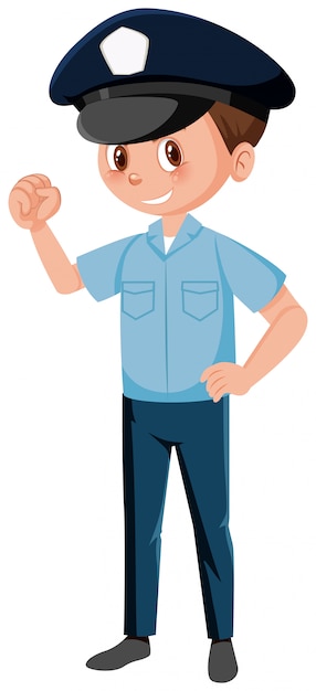 Premium Vector | Happy police cartoon character