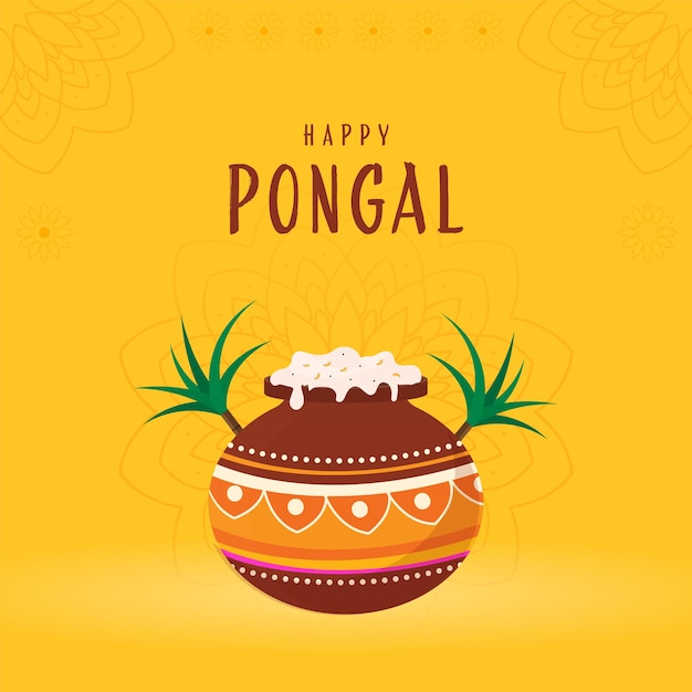 Premium Vector | Happy pongal celebration poster design with ...