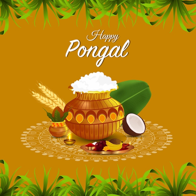 Premium Vector | Happy pongal celebration