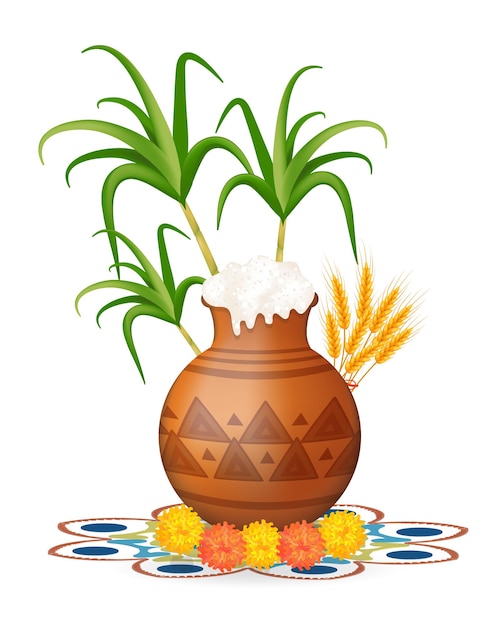 Premium Vector | Happy pongal greeting card. holiday india. festival of ...