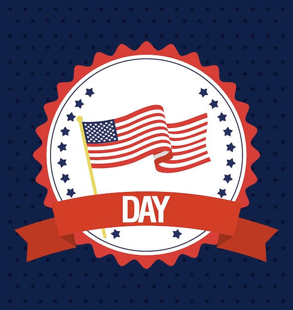 Happy presidents day with flag seal | Premium Vector