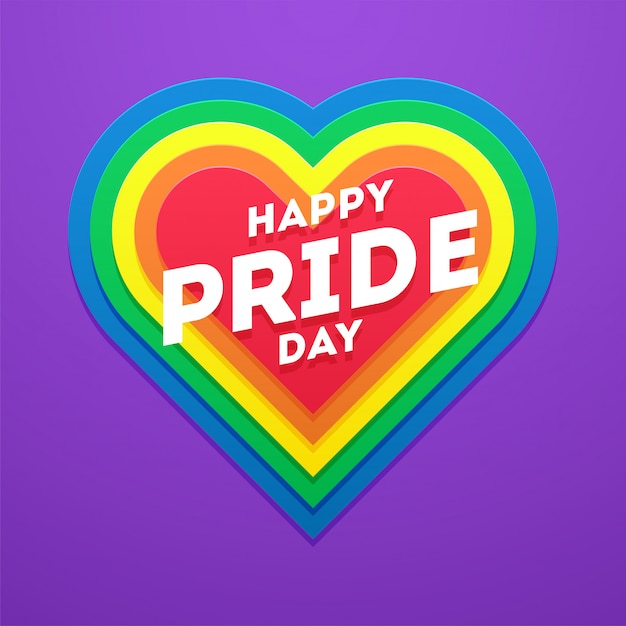 Premium Vector Happy pride day concept with heart shape for lgbtq