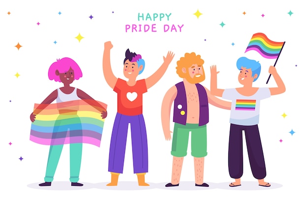 Happy pride day people | Free Vector